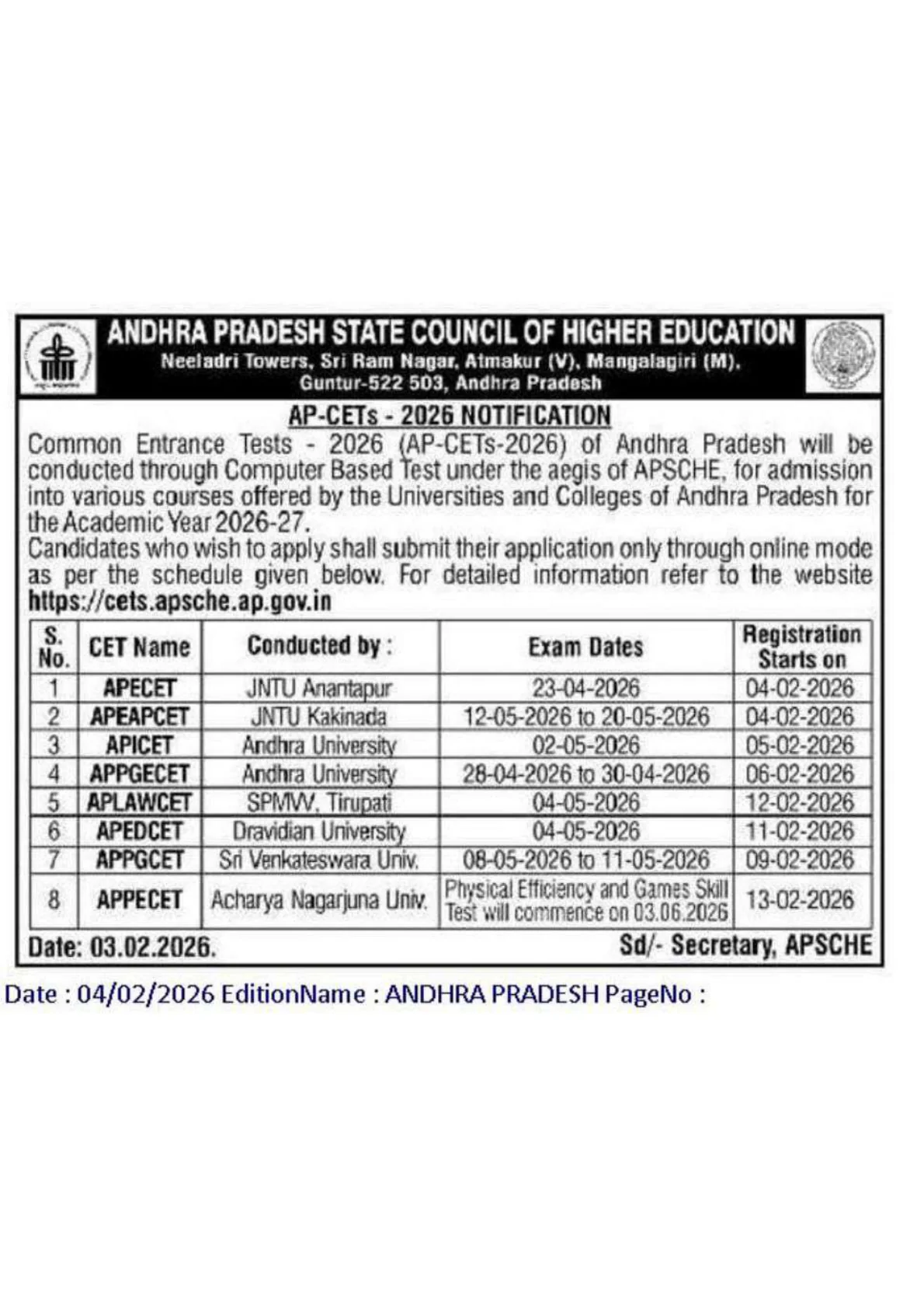 Official Admit Card Link for AP EDCET Hall Ticket 2026 Released: Download Admit Card, Check Exam Date, Centre Details and Instructions