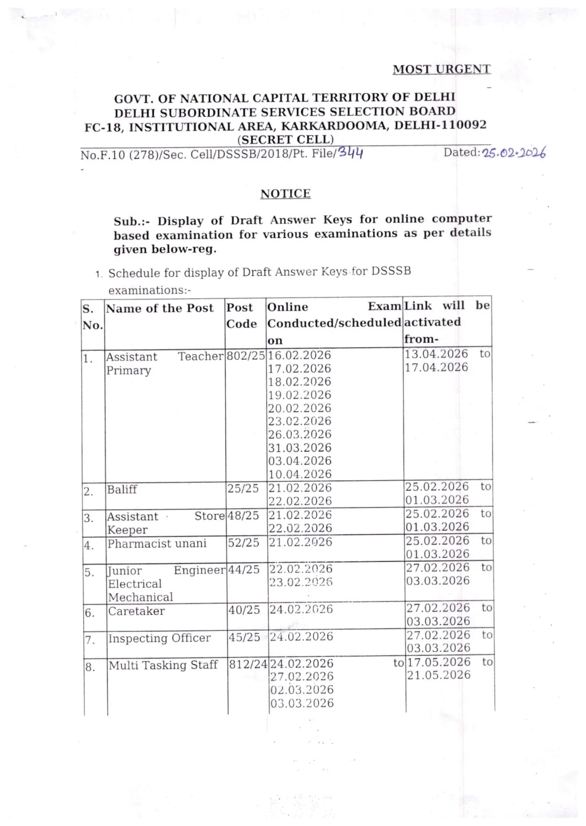 Official Answer Key Link for DSSSB PRT Answer Key 2026 Out - How to Download PDF, Response Sheet & Objection Link