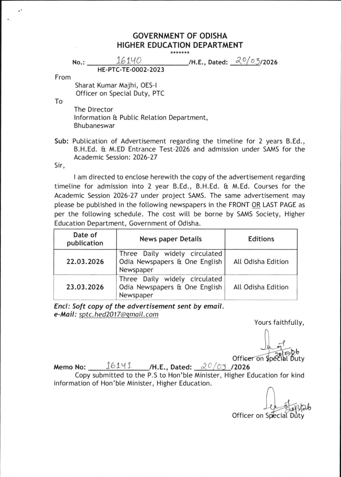 Official Syllabus Link for SAMS Odisha B.Ed Exam Date 2026 Out - Check Entrance Schedule & Exam Pattern at te.samsodisha.gov.in
