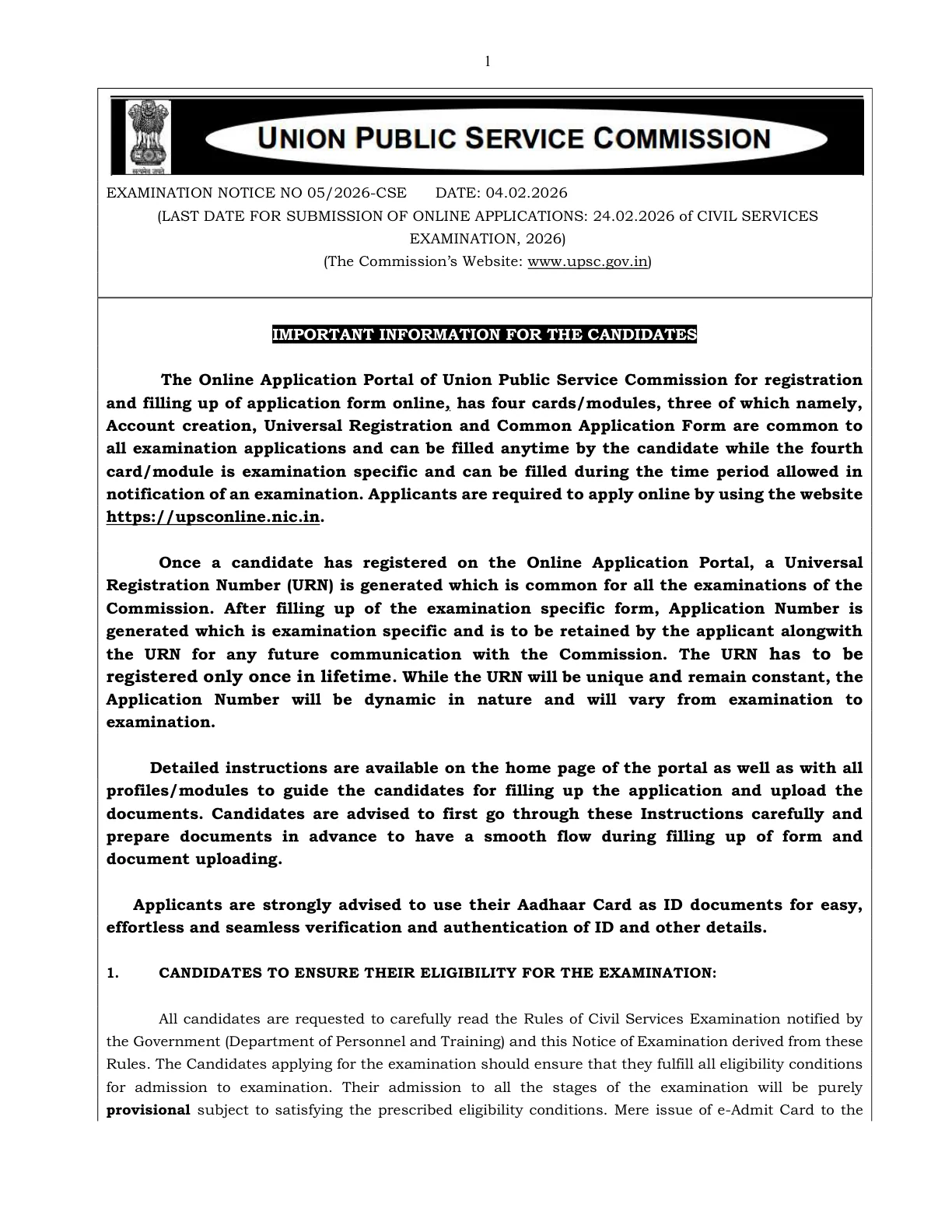 Official Eligibility Details for UPSC Exam Age Limit 2026 - Category Wise Age Limit, Relaxation & Eligibility Criteria